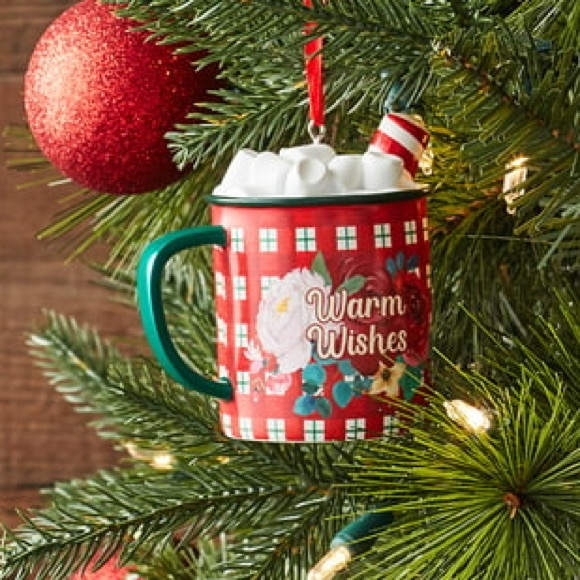 💋 New Pioneer Woman (1) Christmas Mug Ornament “Warm Wishes” - Picture 3 of 6